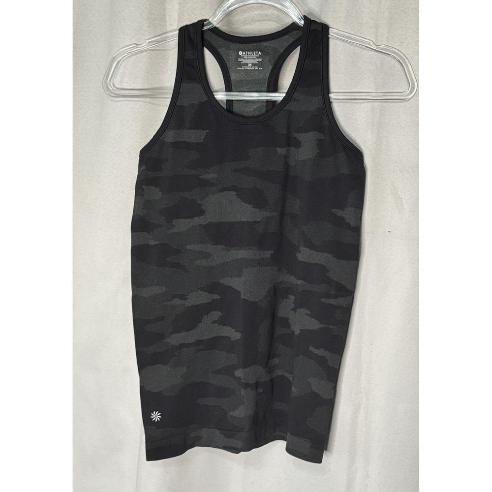 Athleta Tank Top Womens XS Black Camo Racerback Athletic Gym Yoga Running
